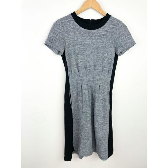 Madewell Gray/Black  Park Line Knit Dress Short Sleeve Pockets Size 0 - Picture 2 of 11